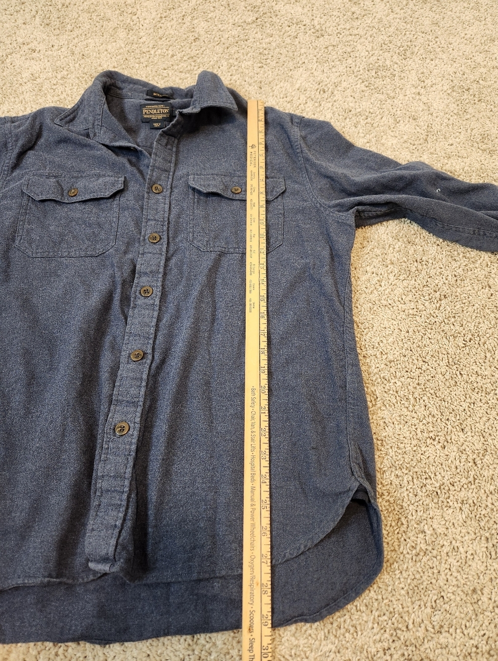 Pendleton Burnside Solid Button Down Flannel Mens Size Large - Picture 5 of 5